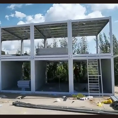 Buy Modern Design Style Light Steel Villa Flat Pack Container House With 50 Years Life Span And Rock Wool Insulation online manufacture