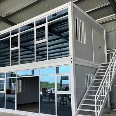 Buy Construction Site Expandable Steel Luxury Container House With Blue Steel Door And Composite Wood Board Floor online manufacture