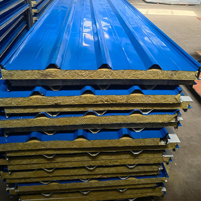 Modern Style Glass Wool Insulation Rockwool Sandwich Panel With Chemical Resistance Long Lasting