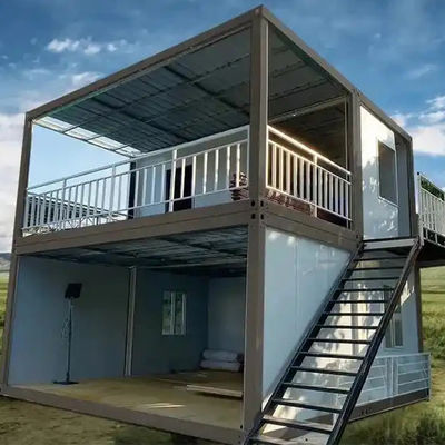 Welding And Splicing Integrated Style Expandable Container House Red Steel Door