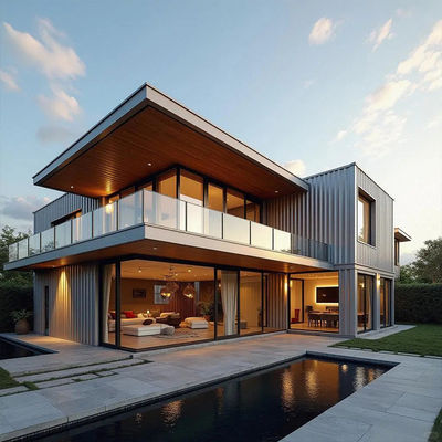 15-25 Years Lifetime Prefab Folding Container House Light Steel With Laminate / Tile / Carpet Flooring