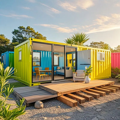 2.5mm Floor Standard One Story Shipping Container Homes With Aluminum Sliding Window And Anti Corrosive Coating