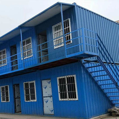 Montaria rápida modular, utilização eficiente do espaço de duas camadas, casa de contêineres de duas camadas com corredor interno, design resistente ao vento e ao terremoto